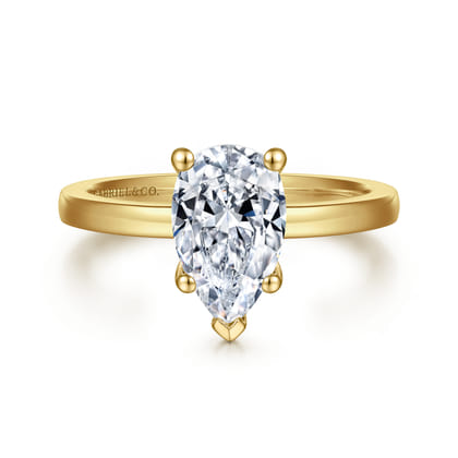 Paula - 14K Yellow Gold Pear Shape Diamond Engagement Ring