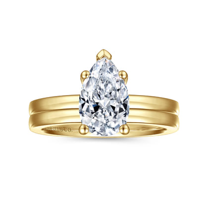 Paula - 14K Yellow Gold Pear Shape Diamond Engagement Ring