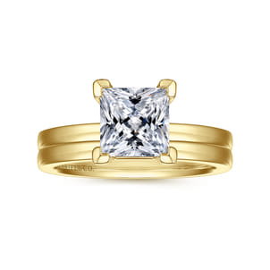 Paula - 14K Yellow Gold Princess Cut Diamond Engagement Ring