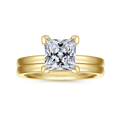 Paula - 14K Yellow Gold Princess Cut Diamond Engagement Ring