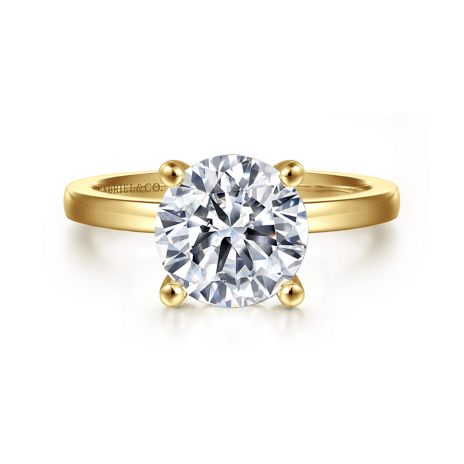 Paula - 14K Yellow Gold Round Diamond Engagement Ring