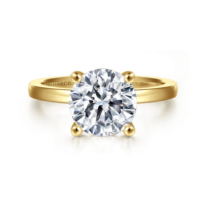 Paula - 14K Yellow Gold Round Diamond Engagement Ring