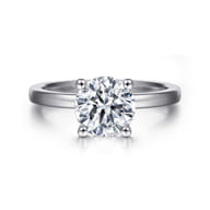 Paula - Platinum Round Diamond Solitaire Engagement Ring