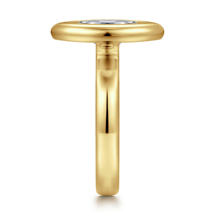 Pauline - 14K Yellow Gold Bezel Set Marquise Shape Diamond Engagement Ring