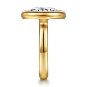 Pauline - 14K Yellow Gold Bezel Set Oval Diamond Engagement Ring