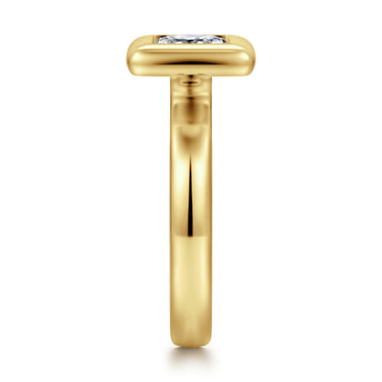 Pauline - 14K Yellow Gold Bezel Set Princess Cut Diamond Engagement Ring