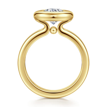 Pauline - 14K Yellow Gold Bezel Set Round Diamond Engagement Ring