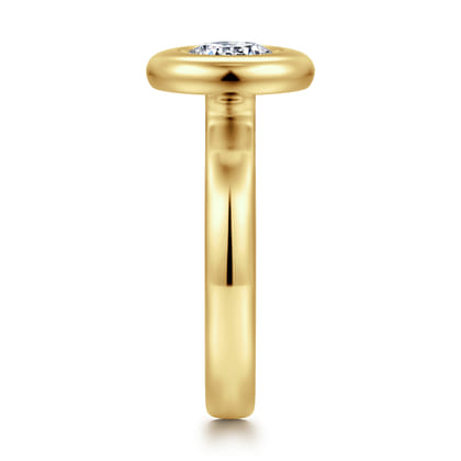 Pauline - 14K Yellow Gold Bezel Set Round Diamond Engagement Ring