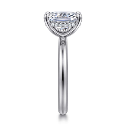 Peace - 14K White Gold Elongated Cushion Diamond Engagement Ring