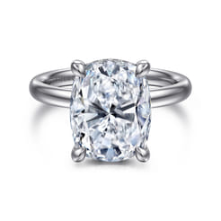 Peace - 14K White Gold Elongated Cushion Diamond Engagement Ring