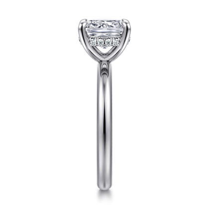 Peace - 14K White Gold Elongated Cushion Diamond Engagement Ring