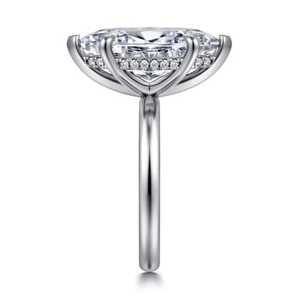 Peace - 14K White Gold Marquise Shape Diamond Engagement Ring