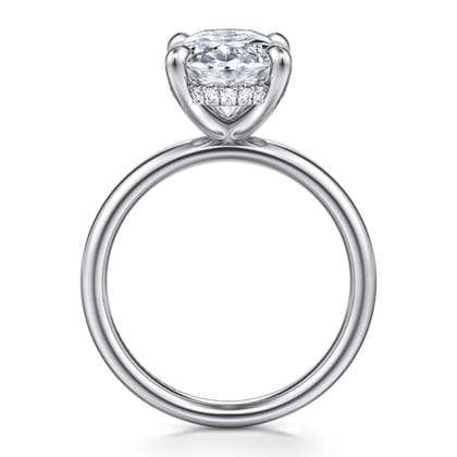 Peace - 14K White Gold Oval Diamond Engagement Ring