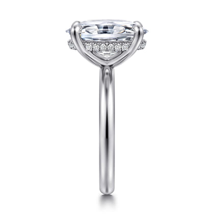 Peace - 14K White Gold Oval Diamond Engagement Ring