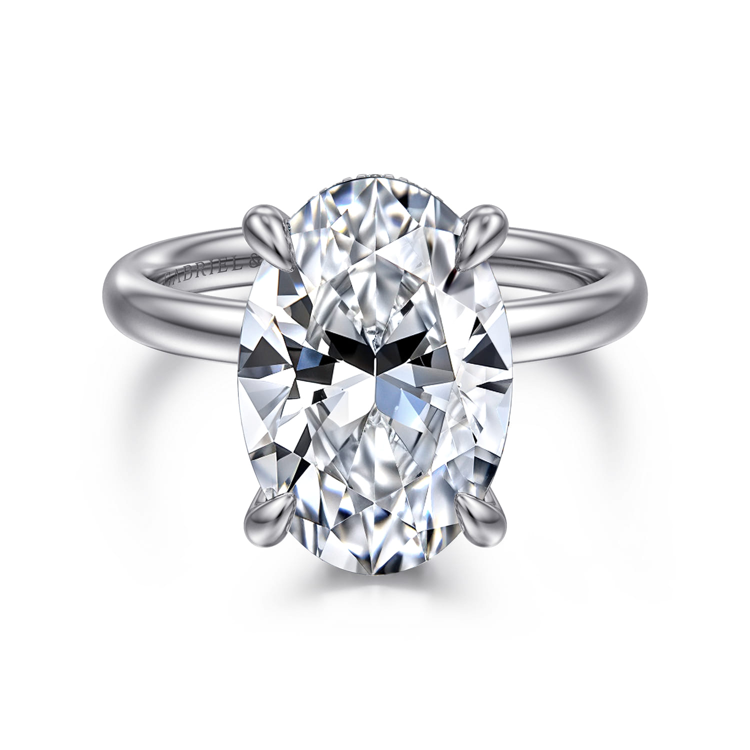 Peace - 14K White Gold Oval Diamond Engagement Ring