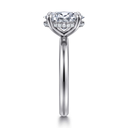 Peace - 14K White Gold Oval Diamond Engagement Ring