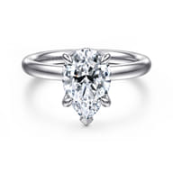 Peace - 14K White Gold Pear Shape Diamond Engagement Ring