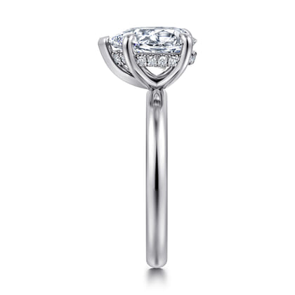 Peace - 14K White Gold Pear Shape Diamond Engagement Ring