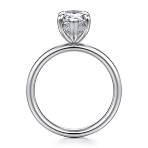 Peace - 14K White Gold Pear Shape Hidden Halo Diamond Engagement Ring