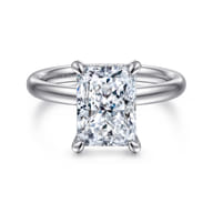 Peace - 14K White Gold Radiant Cut Diamond Engagement Ring
