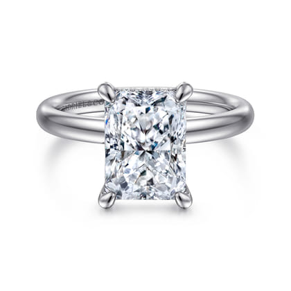 Peace - 14K White Gold Radiant Cut Diamond Engagement Ring