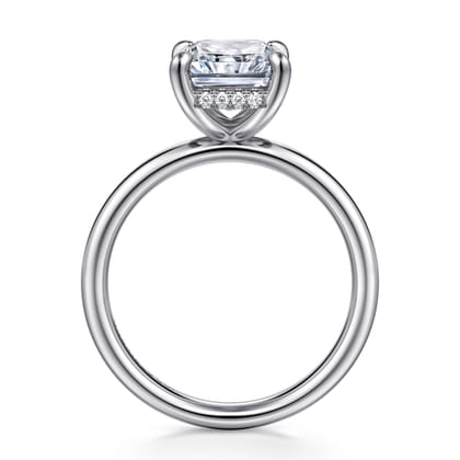 Peace - 14K White Gold Radiant Cut Diamond Engagement Ring