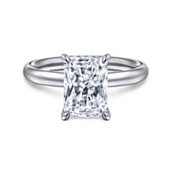 Peace - 14K White Gold Radiant Diamond and Engagement Ring
