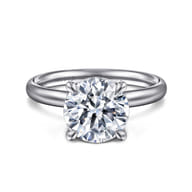 Peace - 14K White Gold Round Diamond Engagement Ring