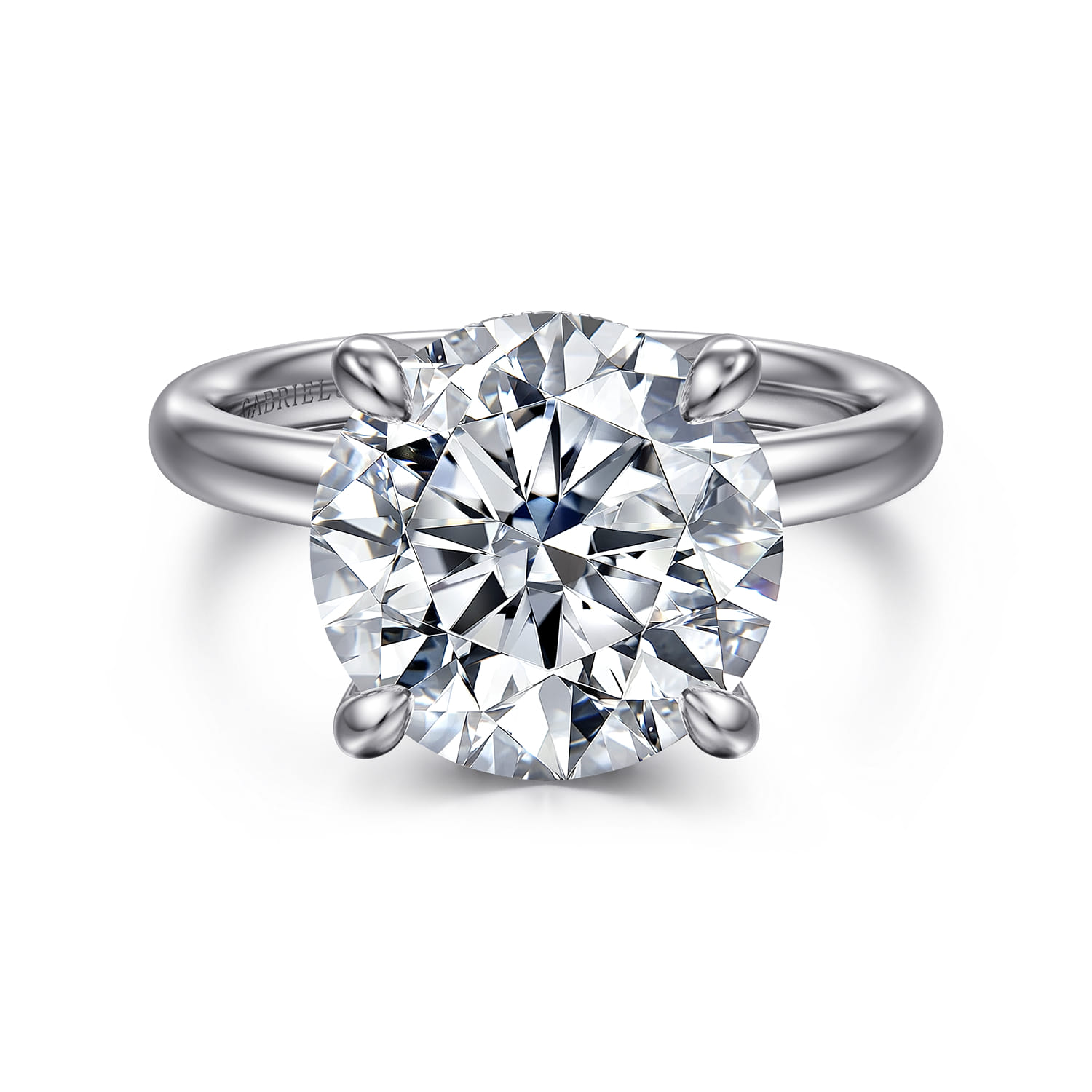 Peace - 14K White Gold Round Diamond Engagement Ring