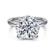 Peace - 14K White Gold Round Diamond Engagement Ring
