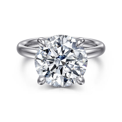 Peace - 14K White Gold Round Diamond Engagement Ring