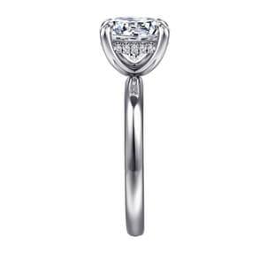 Peace - 14K White Gold Round Hidden Halo Diamond Engagement Ring