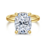 Peace - 14K Yellow Gold Elongated Cushion Diamond Engagement Ring