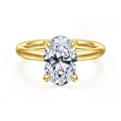 Peace - 14K Yellow Gold Oval Diamond Engagement Ring