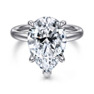 Peace - 14K Yellow Gold Pear Shape Diamond Engagement Ring