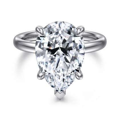 Peace - 14K Yellow Gold Pear Shape Diamond Engagement Ring