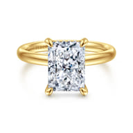 Peace - 14K Yellow Gold Radiant Cut Diamond Engagement Ring