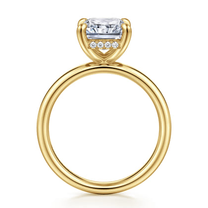 Peace - 14K Yellow Gold Radiant Cut Diamond Engagement Ring