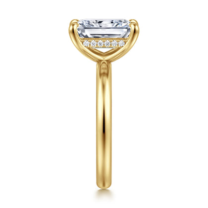 Peace - 14K Yellow Gold Radiant Cut Diamond Engagement Ring