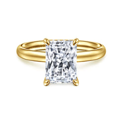 Peace - 14K Yellow Gold Radiant Diamond and Engagement Ring