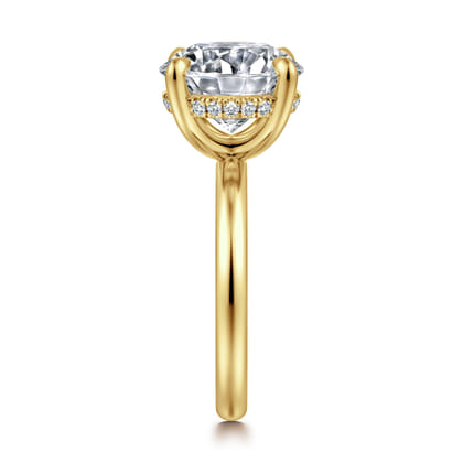 Peace - 14K Yellow Gold Round Diamond Engagement Ring