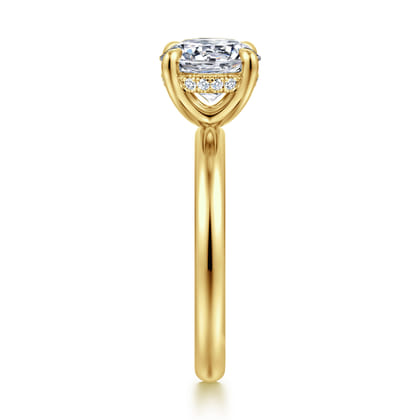Peace - 14K Yellow Gold Round Diamond Engagement Ring
