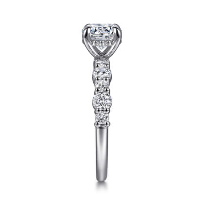 Peak - 14K White Gold Round Diamond Engagement Ring