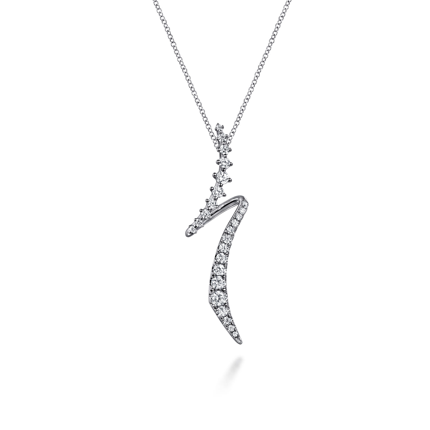 Pendant Necklace 14K White Gold Diamond 0.75ct - 0.75 ct - Shot 1