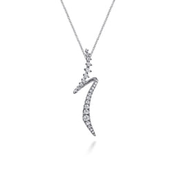 Pendant Necklace 14K White Gold Diamond 0.75ct