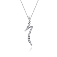 Pendant Necklace 14K White Gold Diamond 0.75ct