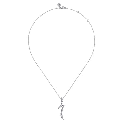 Pendant Necklace 14K White Gold Diamond 0.75ct