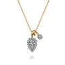 Pendant Necklace 14K White and Yellow Gold Diamond 0.3ct - 0.3 ct
