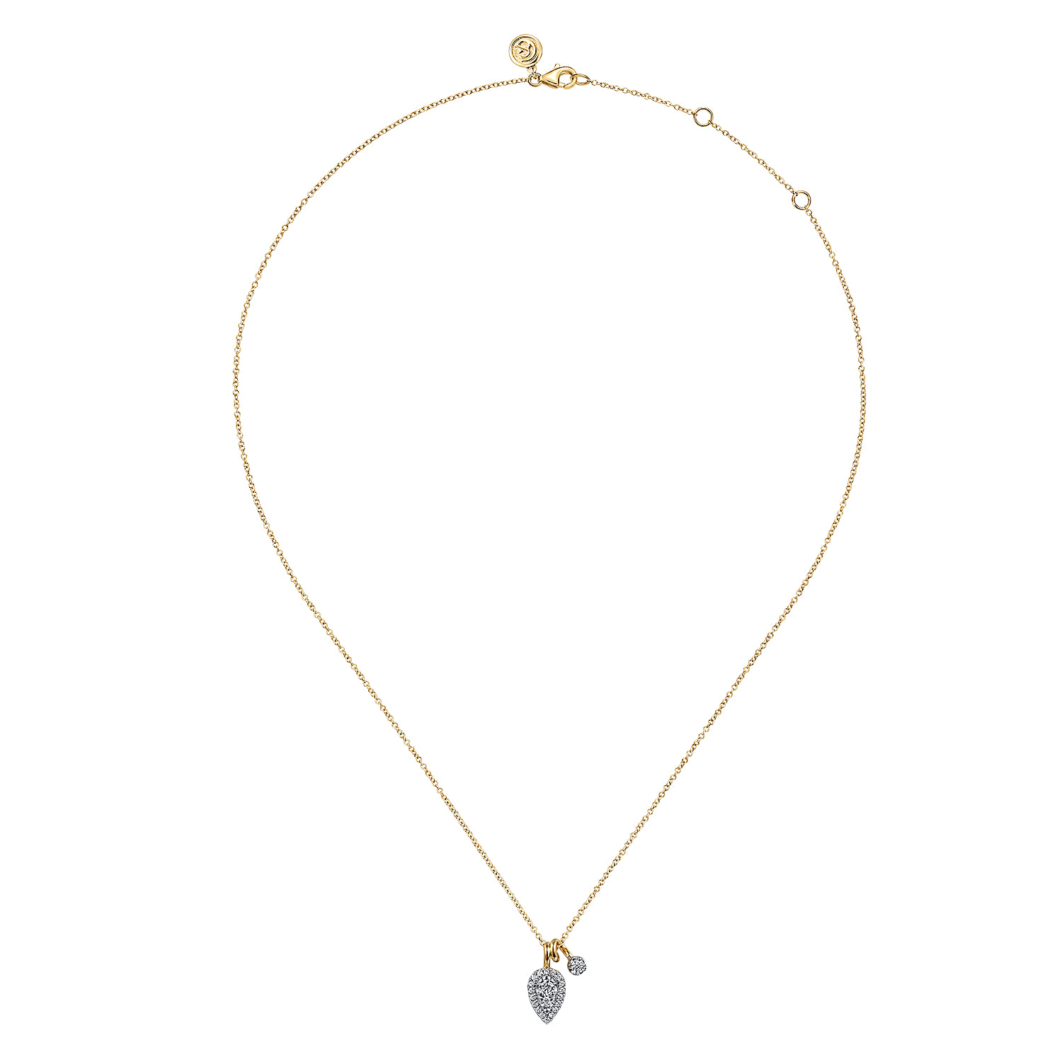 Pendant Necklace 14K White and Yellow Gold Diamond 0.3ct - 0.3 ct - Shot 2