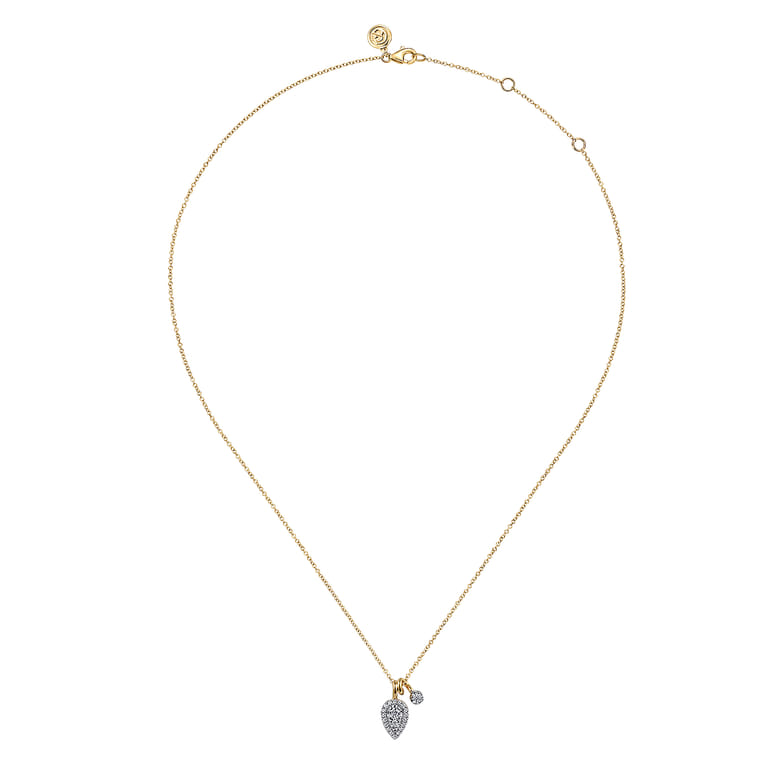 Pendant Necklace 14K White and Yellow Gold Diamond 0.3ct - 0.3 ct - Shot 2